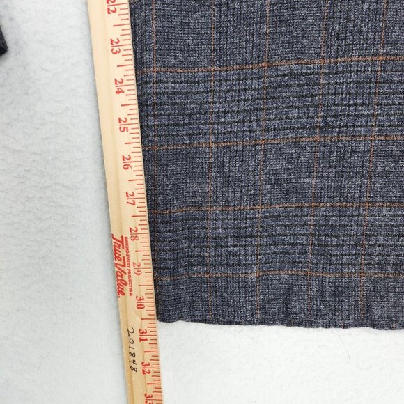 Massimo Dutti Pants Womens 10 Gray Blue Plaid Wool Blend Straight Leg Trousers - Picture 9 of 16